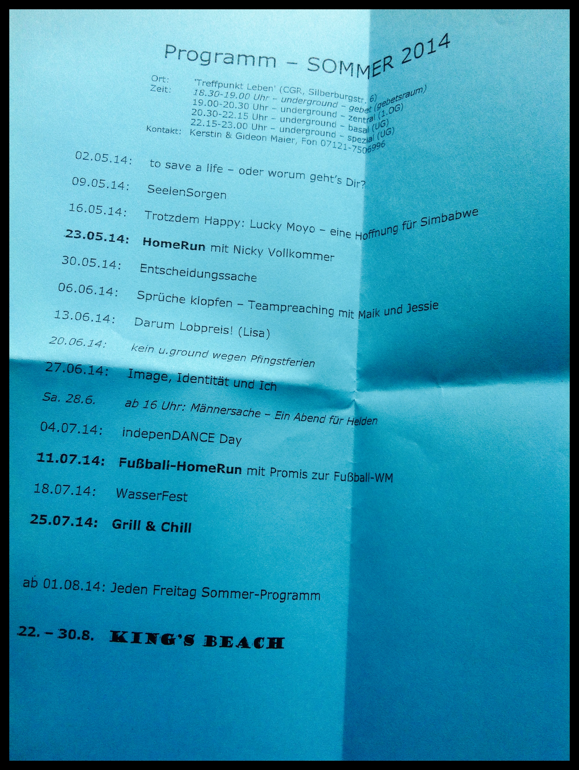 Sommerprogramm 2014